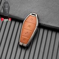 Metal Key Cover for BYD Dolphin, e2, e3, Qin Plus, Han, and Destroyer 05 Models Individual OPP bag simple packaging. Gun Brown