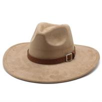 Suede Big Brim Jazz Hat Lady Gentleman Fashion Top Hat Party Banquet Coat Matching Hat M（56-59cm）
