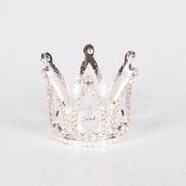 Torto puošimas: Mini princesės karūna ir širdelės papuošalai su gimtadienio vėliavėlėmis hollow diamond small crown sidabras