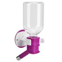 ABS Purple Pet Water Drinker Drinking Feeder Fountain Waterer with Water Storage Bottle for Dogs white