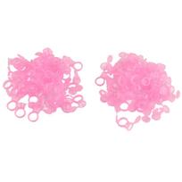100pcs Disposable Tattoo Ink Ring Cup with Dustproof Lid Microblading Pigment Ring Cup for Eyelash rožinė