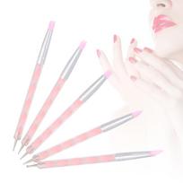 5pcs Dual ended Carving Sculptur Pen Set Silicone Head Dotting Pen Manicure Nail Art Tool Pink rožinė