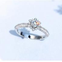 Imitation Diamond Light Luxury Women's Diamond Ring Pavé Pattern Ring No. 6