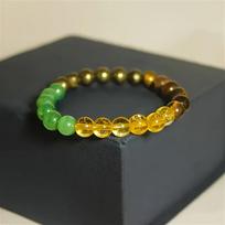 Commute Party Tiger Stone Yellow Green Dongling Stone Fashion Style Multicolor Bead 8mm Exquisite Womens Daily Natural Stone 1Pc Bracelet  Accessories black