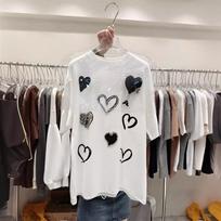 Loose Large Version of Short-sleeved T-shirt Women's Spring Design Sense Round Neck All-match Mid-length XXL balta