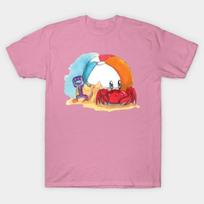 T Shirt Women Mighty Happy Sunny Crabby Harajuku Print Kawaii Tshirt Summer Short Sleeve Female T-Shirt Top Tee S rožinė
