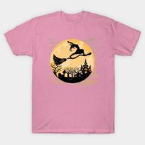 T Shirt Women Yoga Witch Halloween Harajuku Print Kawaii Tshirt Summer Short Sleeve Female T-Shirt Top Tee S rožinė