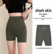 High-Waist Anti-Exposure Shark Print Safety Shorts L