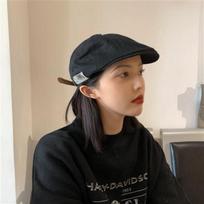 Female Beret Duck Tongue Hat Japanese Hat Retro Artistic Personality Progressive Hat Sun Shading Spring and Autumn Style one size juoda