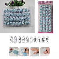 DIY Cookie Mold Set: 36pcs Uppercase, Lowercase Letters & Numbers for Fondant and Chocolate. Uppercase + Numbers gray