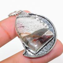 Laguna Lace Agate Handmade 925 Sterling Silver Jewelry Pendant 1.97  C9Y48