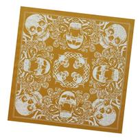 21'' Kaukolės rašto bandana skara galvai moterims vyrams kvadratinės turbano skaros galvos apdangalai spalvingos galvos apvyniojimo galvos apdangalai A beige