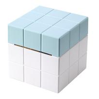 Stylish Magic Cube Tissue Box for Office Desk balta/mėlyna