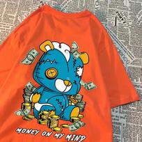 Money On My Mind Blue Puppet Bear Clothes Men T-Shirt Crewneck Oversize T Shirts Summer Hot Sale Streetwear Crewneck Tee Clothes S smėlis