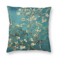 Original Vincent Van Gogh Art Blossoming Almond Tree Square Pillow Case Almond Blossoms Throw Pillow Fashion Cushion Covers 30x30cm