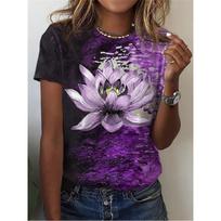 Camisetas Femininas Moda 3d Flores Impressão Manga Curta Topo Roupas Femininas Camisetas De Grandes Harajuku XXS