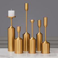 Europos metalinis žvakidė: Galvanizuotas vestuvių dekoras ir namų žvakių šviesos ornamentas 3-piece set brown