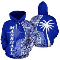 The Republic-of Marshall Islands Map Flag 3D Print Hoodies Marshall Islands Emblem Graphic Hooded Hoody Mens Pullover Sweatshirt S