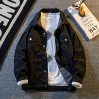 Men's Japanese Retro Denim Jacket - Hong Kong Style, Loose Fit, Trendy Casual Workwear for Spring and Autumn XL juoda