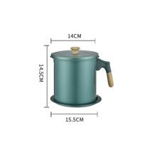 1.4L/1.7L Kitchen Stainless Steel Oil Filter Pot with Tray Large Capacity Lard Grease Strainer Tank Separator Cooking Utensils