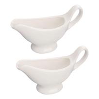 2 Pcs Dispenser Condiment Sauce Boat Food Containers with Lids Gravy Jug Mini Ceramics Bowls