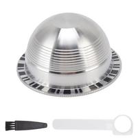Stainless Steel Coffee Capsule Filter Reusable Coffee Pods Refillable Filter Cup with PVC Label for gray