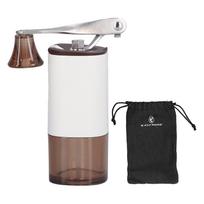 Manual Coffee Grinder Adjustable Settings Stainless Steel Hand Burr Grinder for Travel Outdoor L white