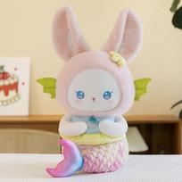 New Mermaid Plush Doll Cute Princess Rag Doll Toy Girl Rabbit Doll Children's Birthday Gift 28 cm