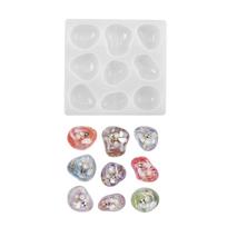 Easy Releasing Silicone Mold Handmade Pendant Making Molds Silicone Texture Suitable for Crafting Geometric Stone L white