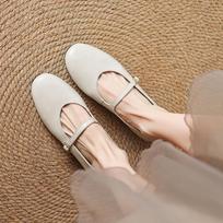 Krazing Pot Cow Skin Spring Summer Size 41 Thick Low Heels Flat with Women Round Toe Shallow Flats 35 dramblio kaulas