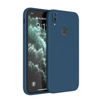 Kvadratinis telefono dėklas Xiaomi Redmi Note 5 6 7 8 8T 9 9s 10S 10 Pro Redmi 8 8A 9 9A 9C 10A 10C matinis silikoninis dangtelis Redmi 10A tamsiai mėlyna spalva