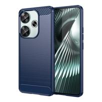 For Poco F6 Case For Xiaomi POCO F6 5G Cover 6.67 inch Carbon Fiber Shockproof Silicone Protective Bumper For POCO F6 Fundas For Poco F6 mėlyna