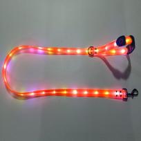 Naminių šunų LED šviečiantis pavadėlis, įkraunamas USB, PVC su juostele, šviečiantis naminių gyvūnų pavadėlis, šviečiantis šuniuko šuns naktinio pasivaikščiojimo, be antkaklio W2.5cm L120cm gray