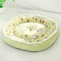 New Pet Round Dog Kennel Cat Cushion Thickened In Autumn and Winter  Warm Small and Medium-sized Corgi Shiba Inu Kitten Kennel 45cm, beige