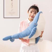 New  75/100cm New Style Blue Shark Plush Toys Big Fish Cloth Doll Whale Stuffed Animals Children Birthday Gift 75cm