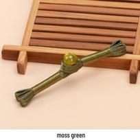 Hengmeihe rankomis austas čongsamas retro kregždutės uodegos spiralinis tango kostiumas hanfu sagos samanų žalios spalvos