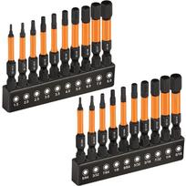 20PCS Hex Head Allen Wrench Bit Set Magnetic Screwdriver Drill Bit Metric Imperial SAE Quick Release 1/4in Hex Shank Impact 50mm