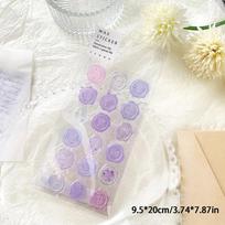 18Pcs Candy Color Vintage Wax Seal Stamp Stickers Diy Scrapbooking Planner Decorations Stationery Envelope Sealing Tags A4