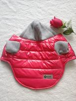 Šunų žieminis medvilne paminkštintas paltas ir liemenė, PU nailonas, naminių gyvūnų šilti drabužiai Size 12 rožinė