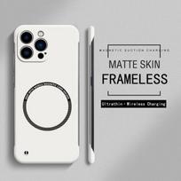 Frameless Magnetic Slim Case For Magsafe iPhone 14 Pro Plus 13Pro 14Pro Max 13 Mini Wireless Charging PC Matte Back Cover for iPhone 14 dramblio kaulas