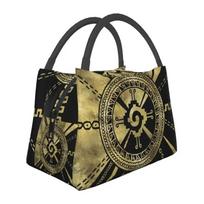 Custom Hunab Ku Mayan Symbol Lunch Bags Women Warm Cooler Insulated Lunch Box for Picnic Camping Work Travel 28x17x16CM smėlis