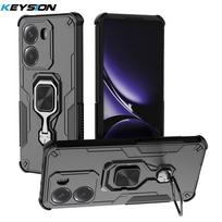 KEYSION Shockproof Armor Case for Xiaomi POCO X7 Pro Soft Silicone+PC Upright Metal Ring Stand Phone Back Cover for Redmi Turbo4 for POCO X7 Pro juoda