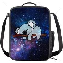 Raccoon Insulated Lunch Bag Cooler Tote Meal Sack Organzier Lunchbox for Girls Boys Women Men Travel School Work Camping 26.5x20x11.5CM smėlis