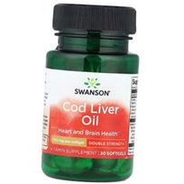 Dvigubo stiprumo menkių kepenų aliejus, Cod Liver Oil Double Strength, Swanson (67280009) 30softgels