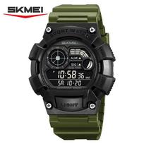 Outdoor sports electronic watch alarm clock countdown multifunctional waterproof student watch electronic watch armijos žalia spalva