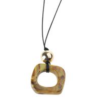 Imitation Camel Bone Pendant Necklace Elegant Hollow Pendant Jewelry Sweater Chain Perfect for Nature Lovers Present kava