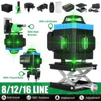 4D 16 eilučių lazerinis nivelyras Savaime išsilyginantis 360 horizontalus ir vertikalus kryžminis itin galingas žaliasis lazerinis nivelyras 8 line