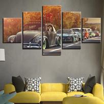 Modulinės drobės HD spaudiniai Retro automobilių plakatai Namų dekoras Sienų meno paveikslėliai 5 vienetai abstrakčių kelių paveikslų be rėmelio 20x35cm*2  20x45cm*2  20x55cm*1