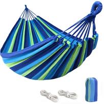 1PC Outdoor Camping Thickened Canvas Double Load-bearing Hammock Portable Anti-rollover mėlyna