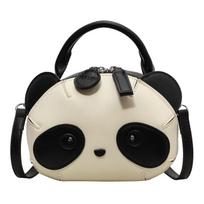 Panda Design PU Leather Women's Crossbody Bag – Korean Simple, All-Match balta